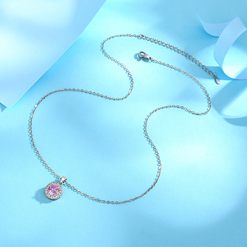 Fashion Zircon Round Colored Gems Female High Necklaces