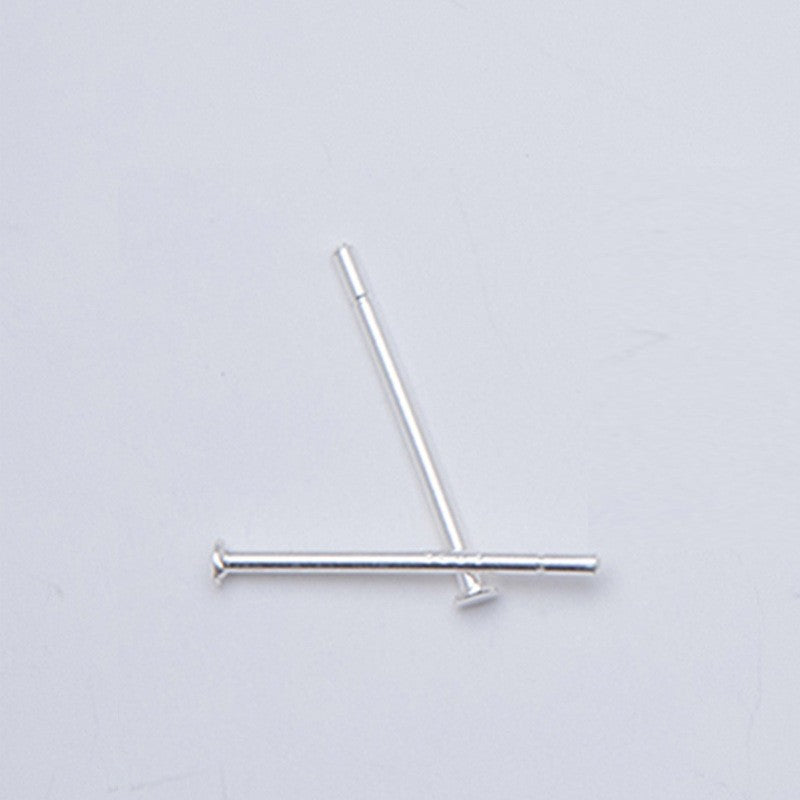 Sier Thread Auricular Needle Female Ear Bar Hole Round Stud Earrings