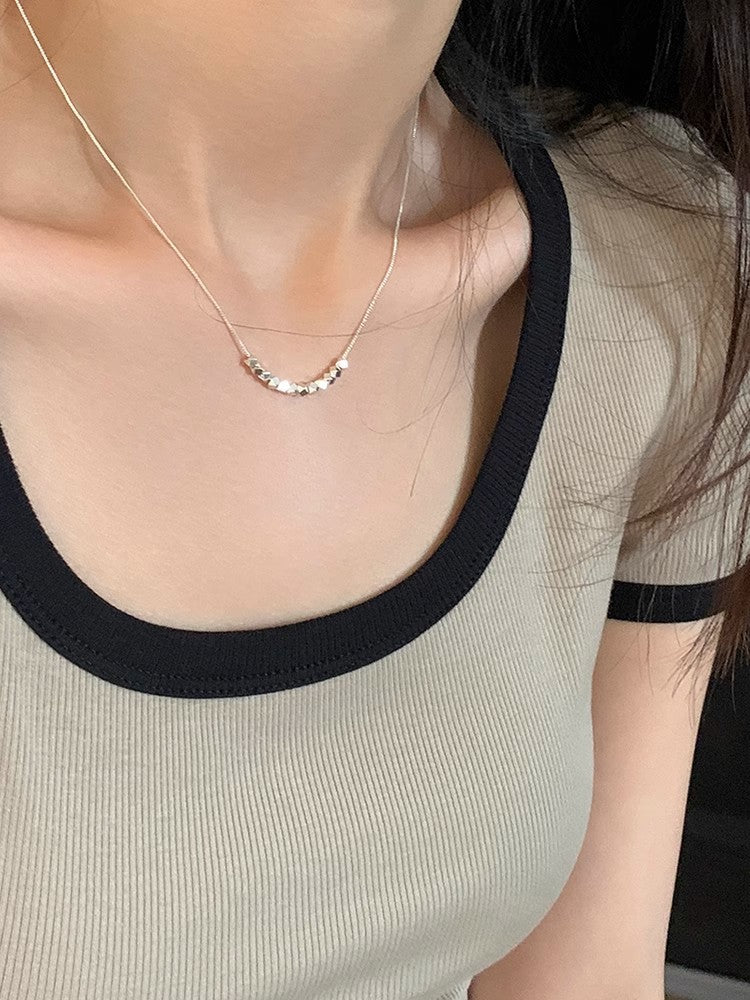 Petits morceaux de colliers en chaîne de clavicule simples en argent