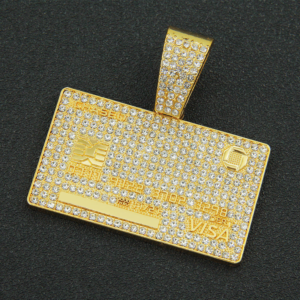 Men's Diamond Domineering Tag Pendant For Trendy Necklaces