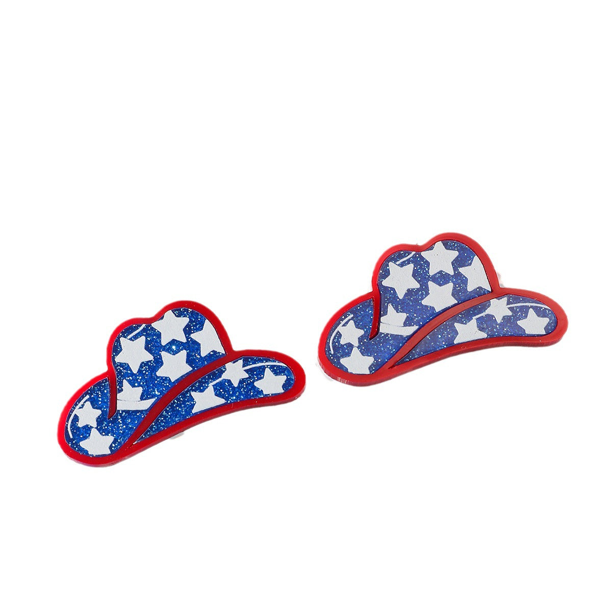 Women's Cartoon Independence Day Five-pointed Star Western Earrings
