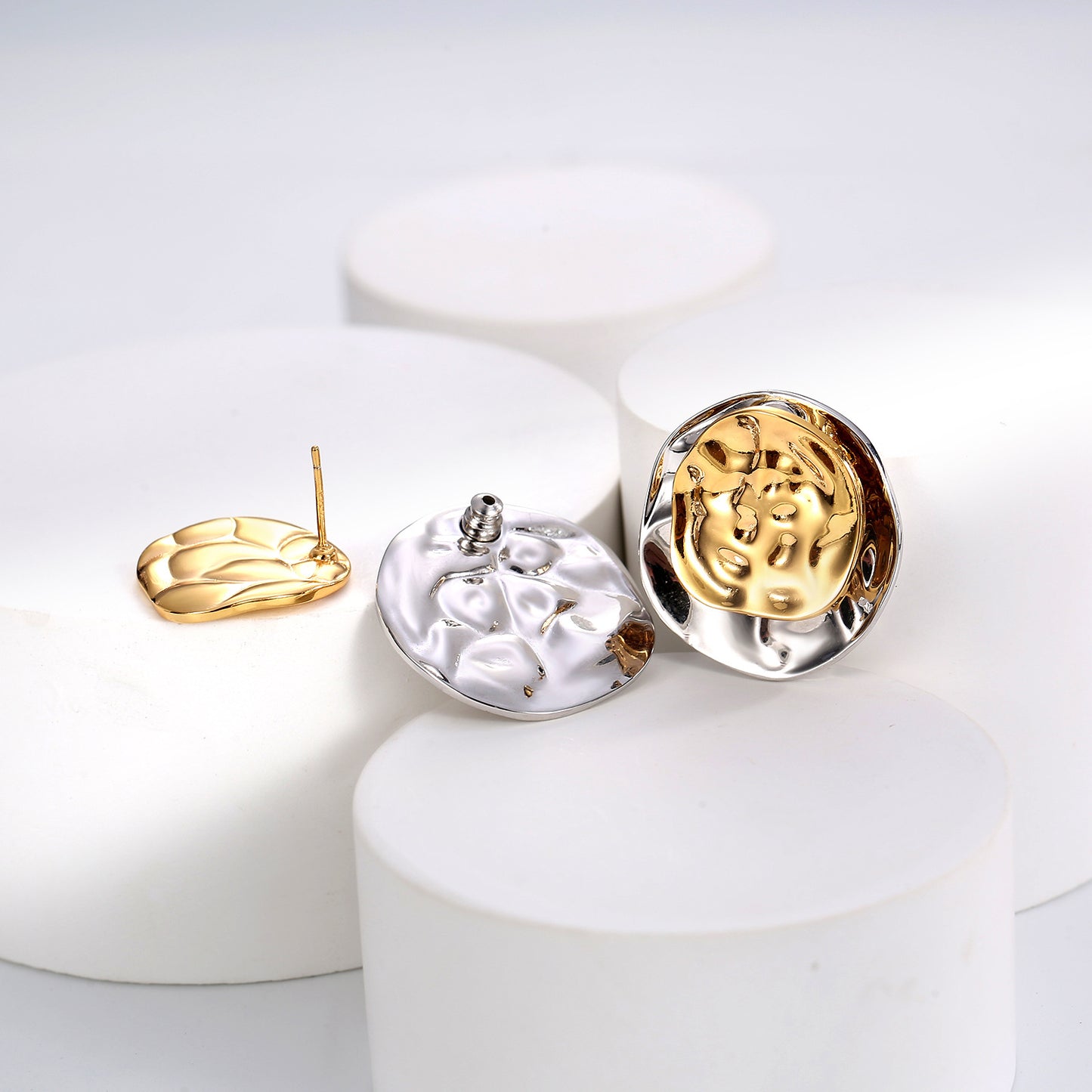 Metal Female Temperamental Cold Style Sier Needle Earrings