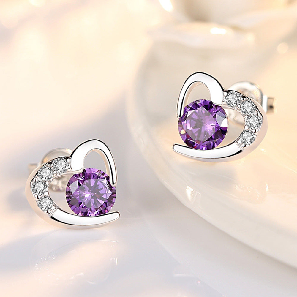 Heart Korean Fashion Zircon Temperament Entry Lux Rings