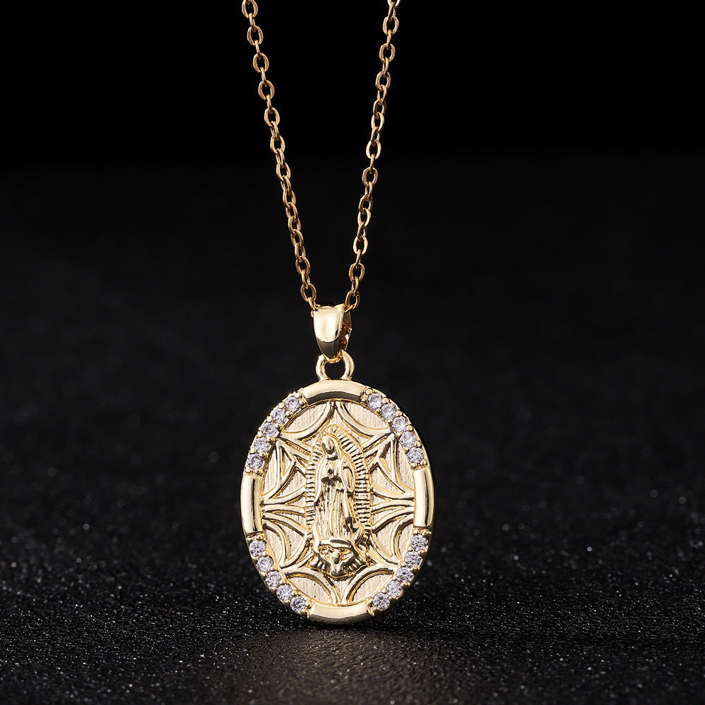 Virgin Mary Pendant Female Light Luxury Necklaces