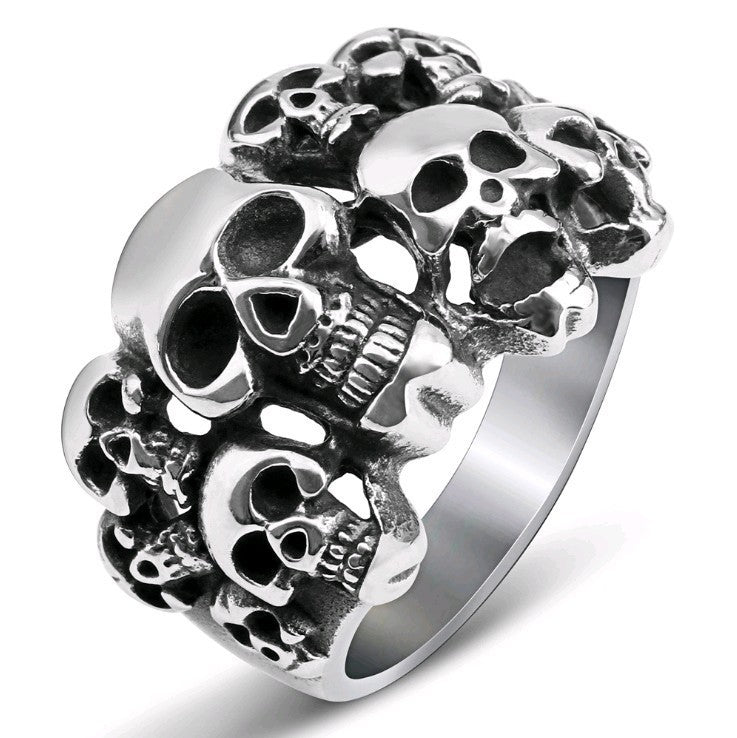 Herren Totenkopf herrschsüchtiger Geisterkopf Retro-Ornamentringe