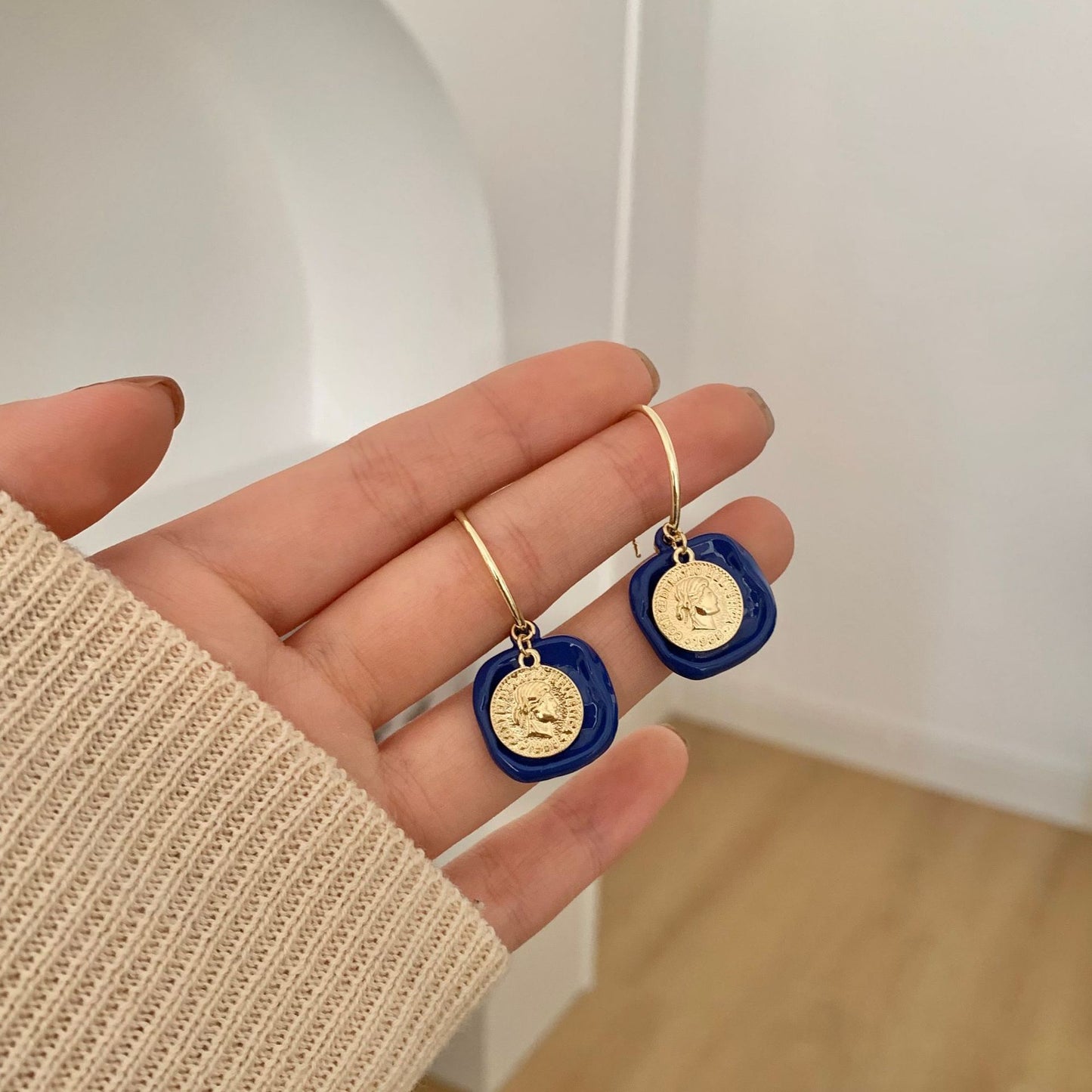 Needle Irregular Square Simple Eardrop Niche Earrings