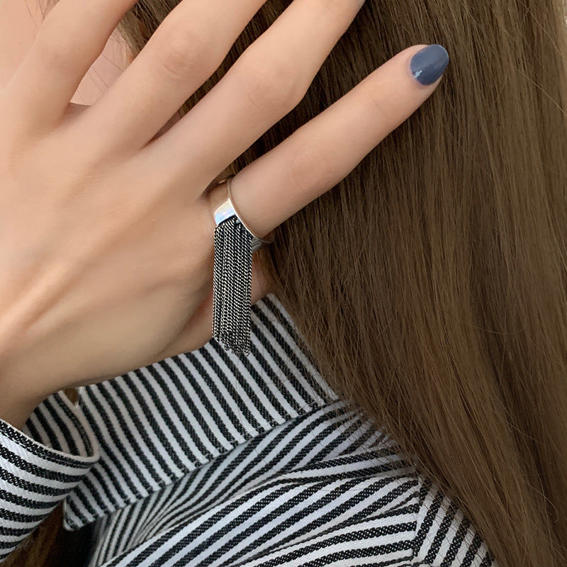 Korean Style Tassel Exaggerated Personalized Female Rings