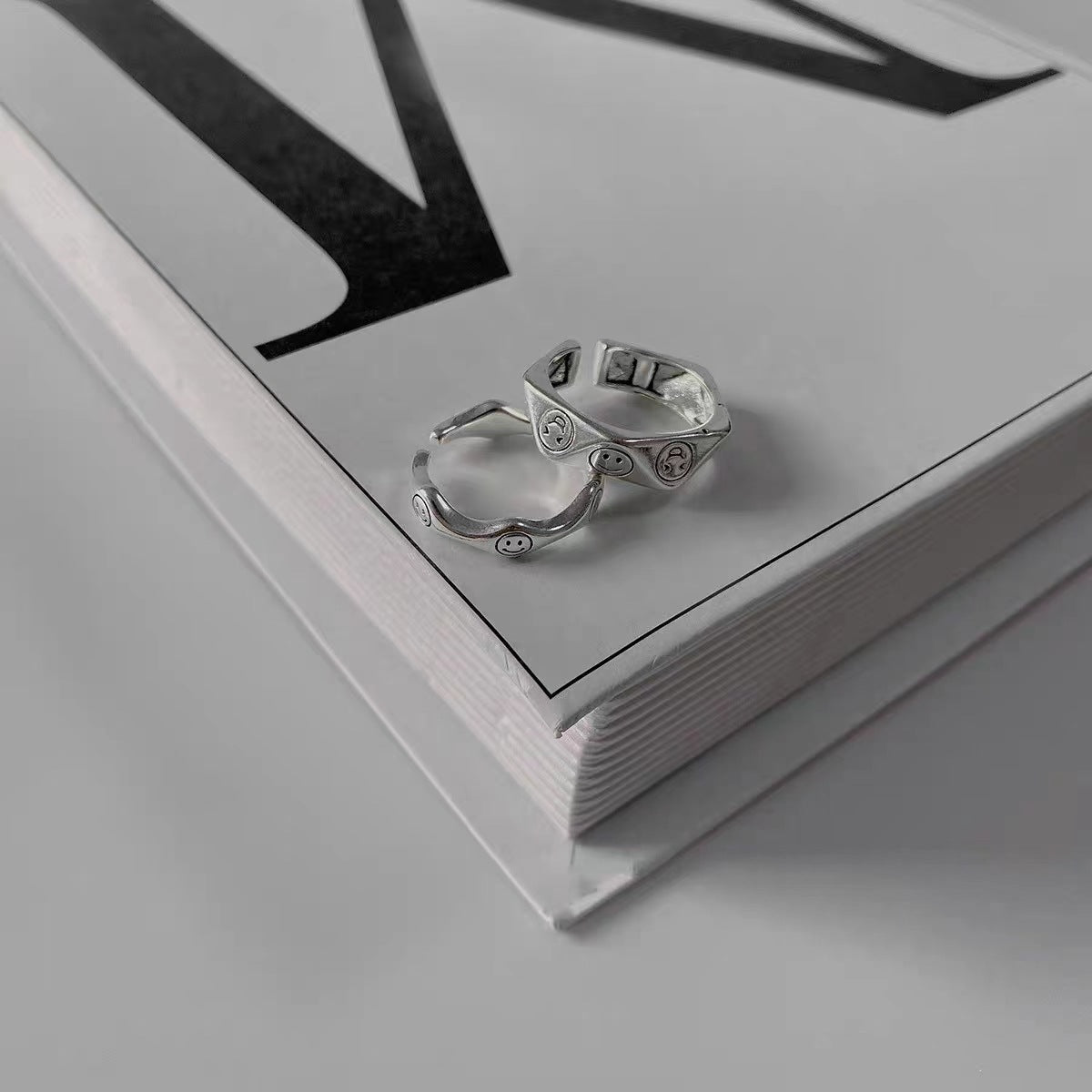 Smiley Retro Opening Design High-grade Simple Rings