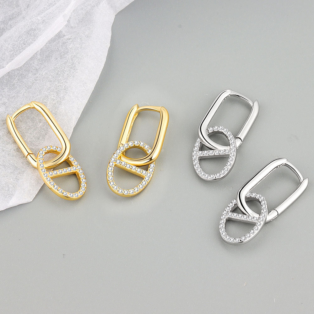 Women's Fashion Micro Inlaid Zircon Pig Nose Earrings
