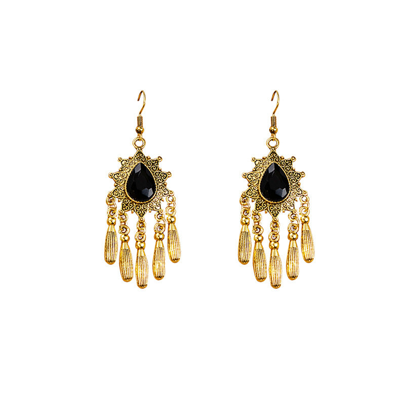 Bohemian Style Turquoise Vintage Ethnic Tassel Earrings