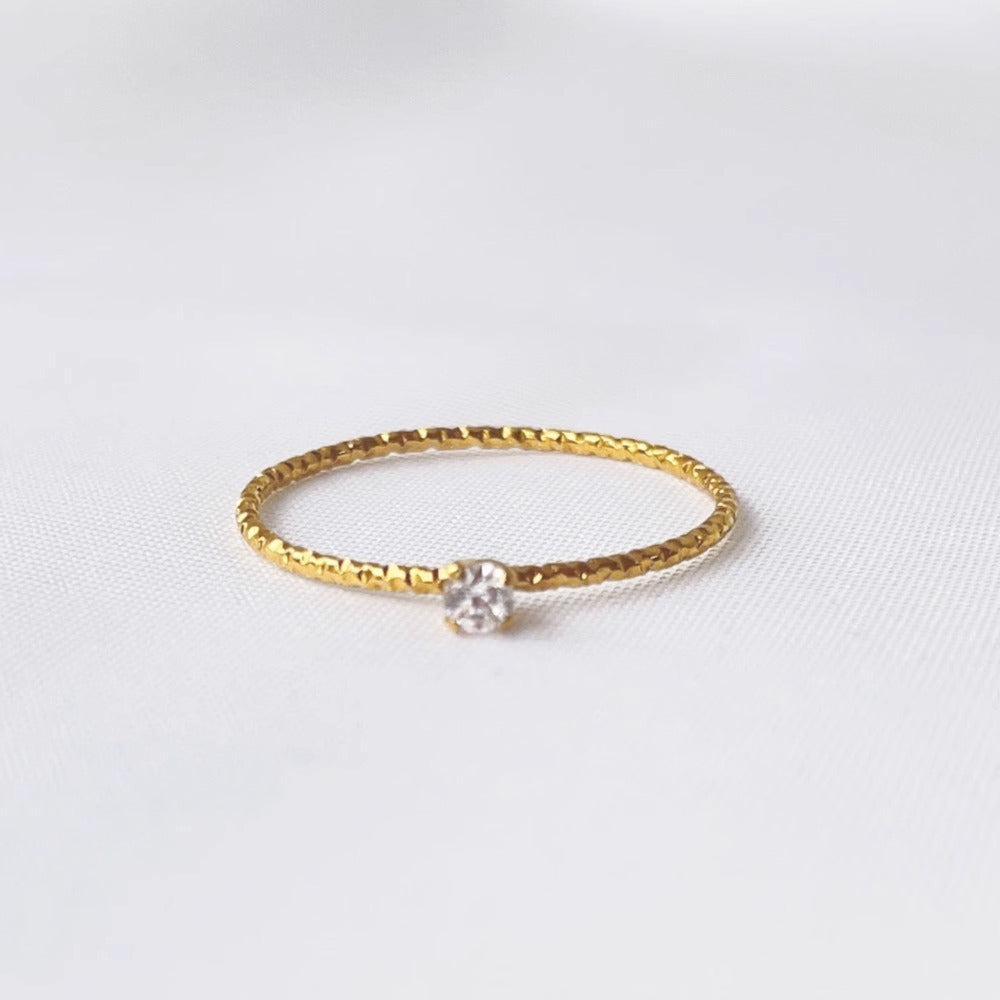 Interest Light Luxury Mini Small Diamond Gold Female Starry Rings