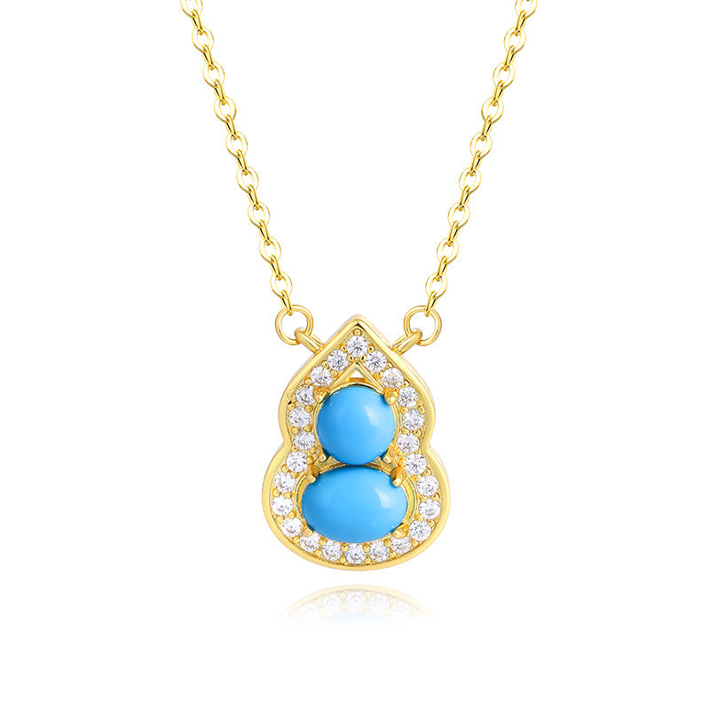 Imitation Turquoise Gourd Small White Clavicle Necklaces