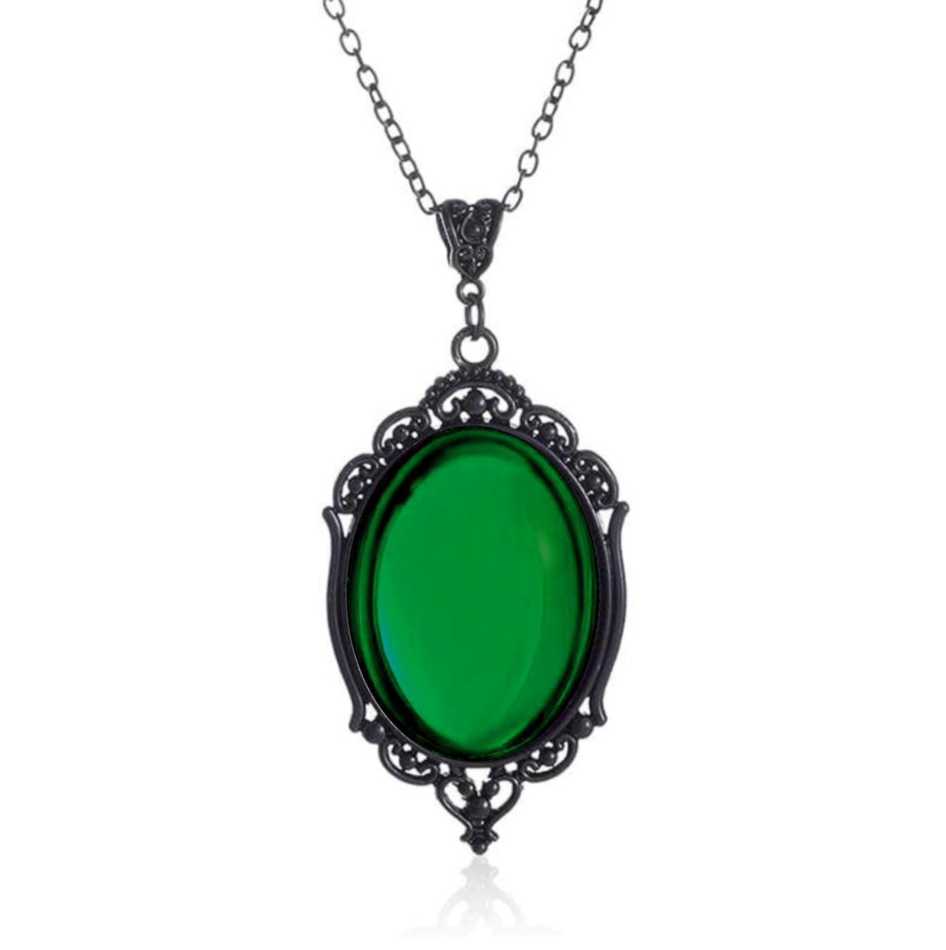 Quartz Crystal Embossed Pendant Satan Demon Necklaces
