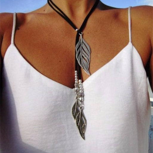 Pendentif en alliage artistique rétro mode double colliers