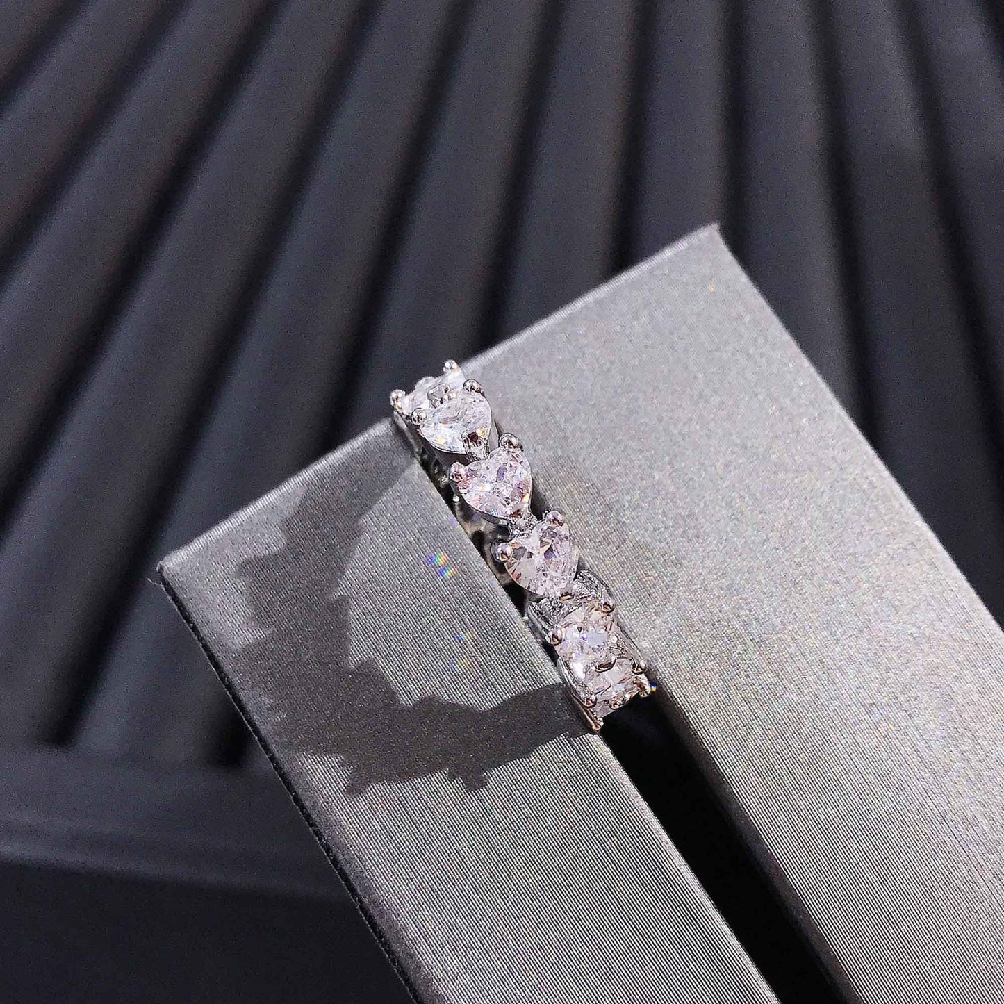 Women's Live Broadcast Heart-shaped Yellow Diamond Artificial High Carbon Rings