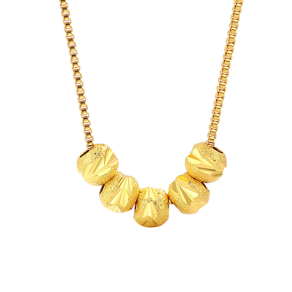 Five Blessings Carven Design Lucky Beads Clavicle Chain Necklaces