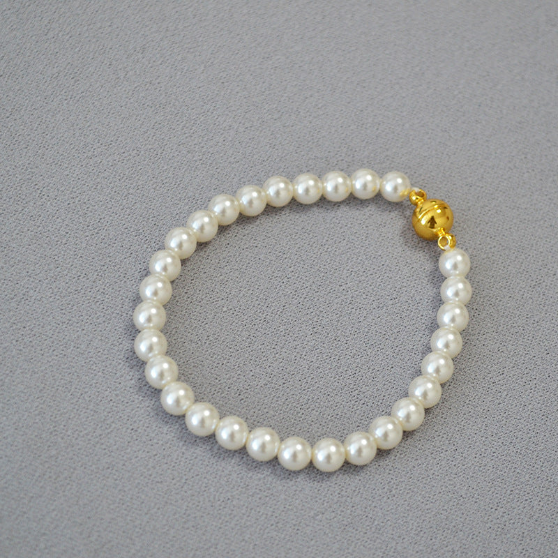 Colliers de pull à boucle magnétique pour femmes, à reflets circulaires, Imitation de perles