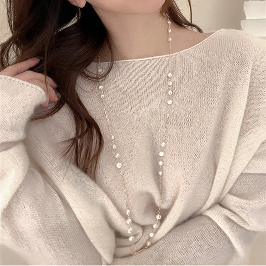 Women's Pearl Sweater Chain Light Luxury Minority Necklaces