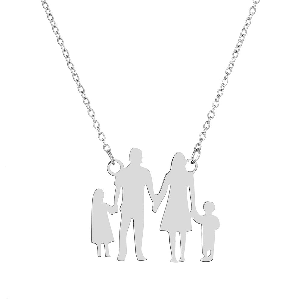 Pendentif en acier inoxydable titane plaqué or colliers mère