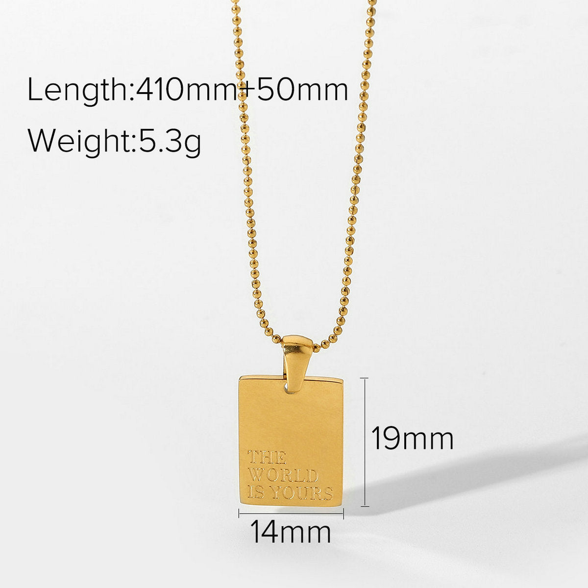 Women's Gold Stainless Steel Text For Fashion Necklaces