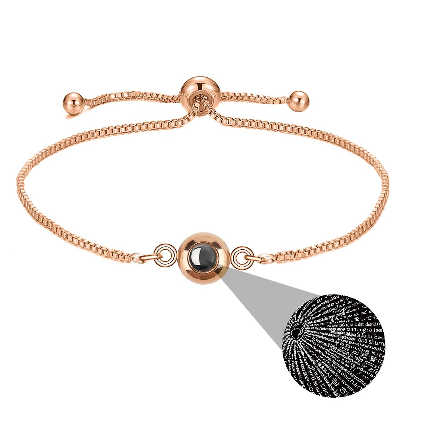 Damen & Herren & Projection Stone Languages Love You Armbänder