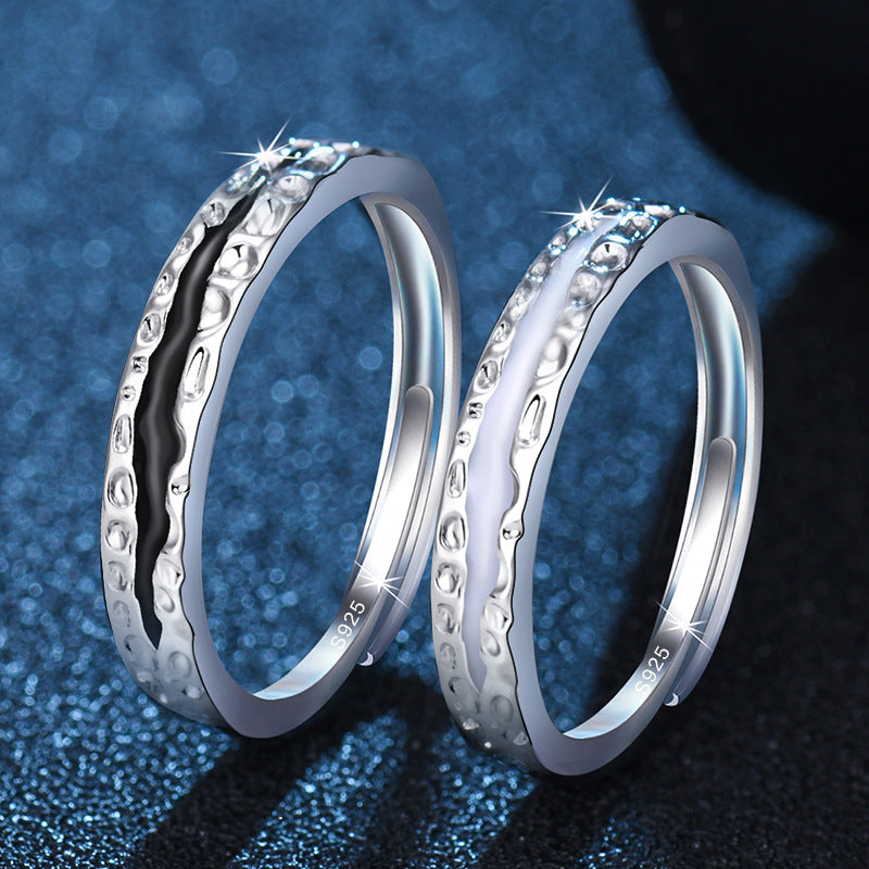 Of Trendy Open-end Personality Fashion Black And Rings