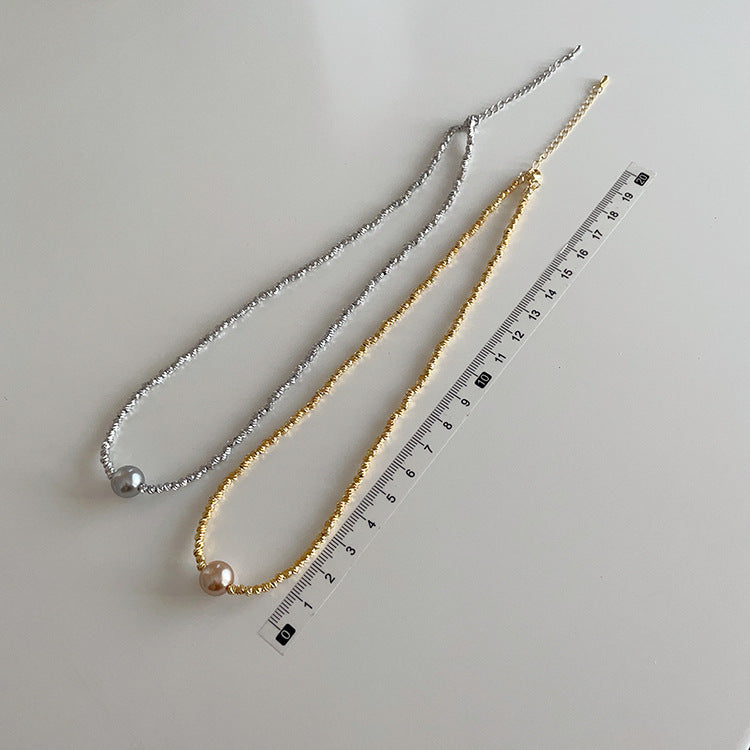 High-grade Irregular Beaded Metal Pearl Female Niche Necklaces