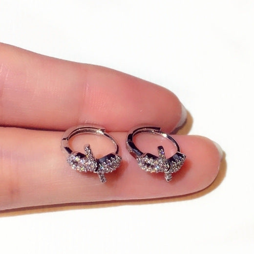 High-grade Micro Inlaid Zircon Bow Clip Ear Buckle