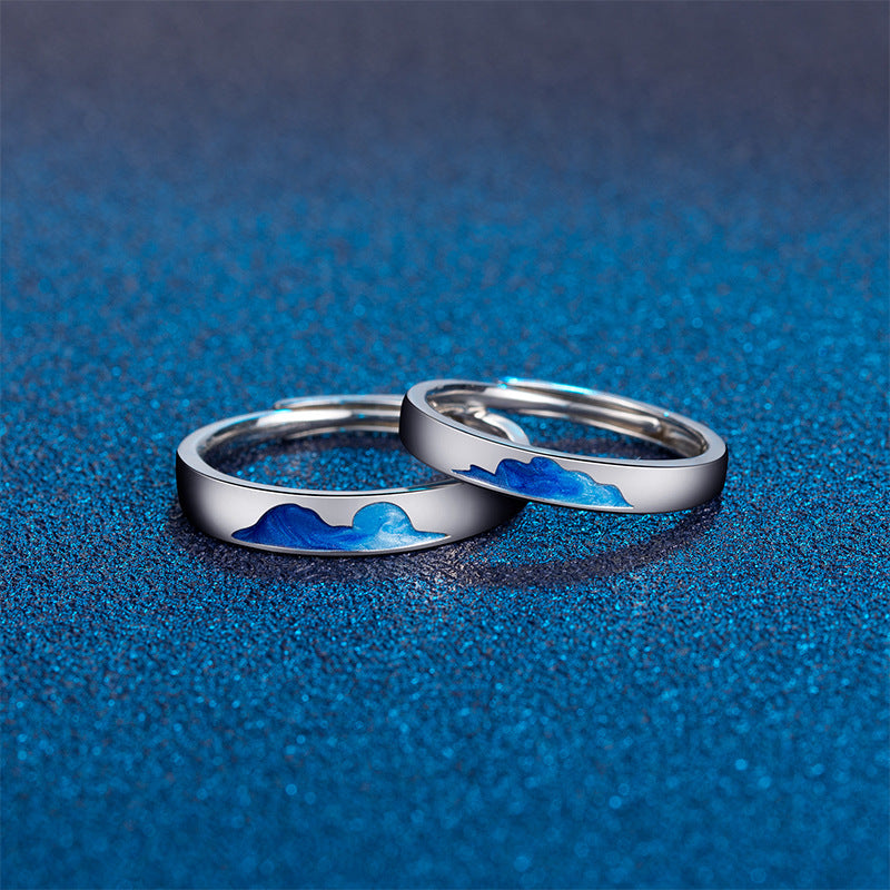 Women's & Men's & And One Pair Light Luxury Love Oath Design Rings