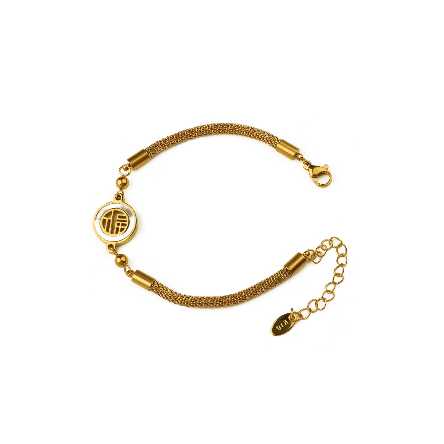 Women's Fashion Gold Silk Woven Titanium Steel Bracelets
