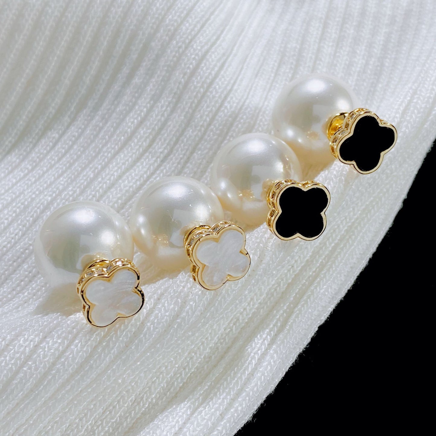 Female Sier Needle Pair Of Dual Earrings