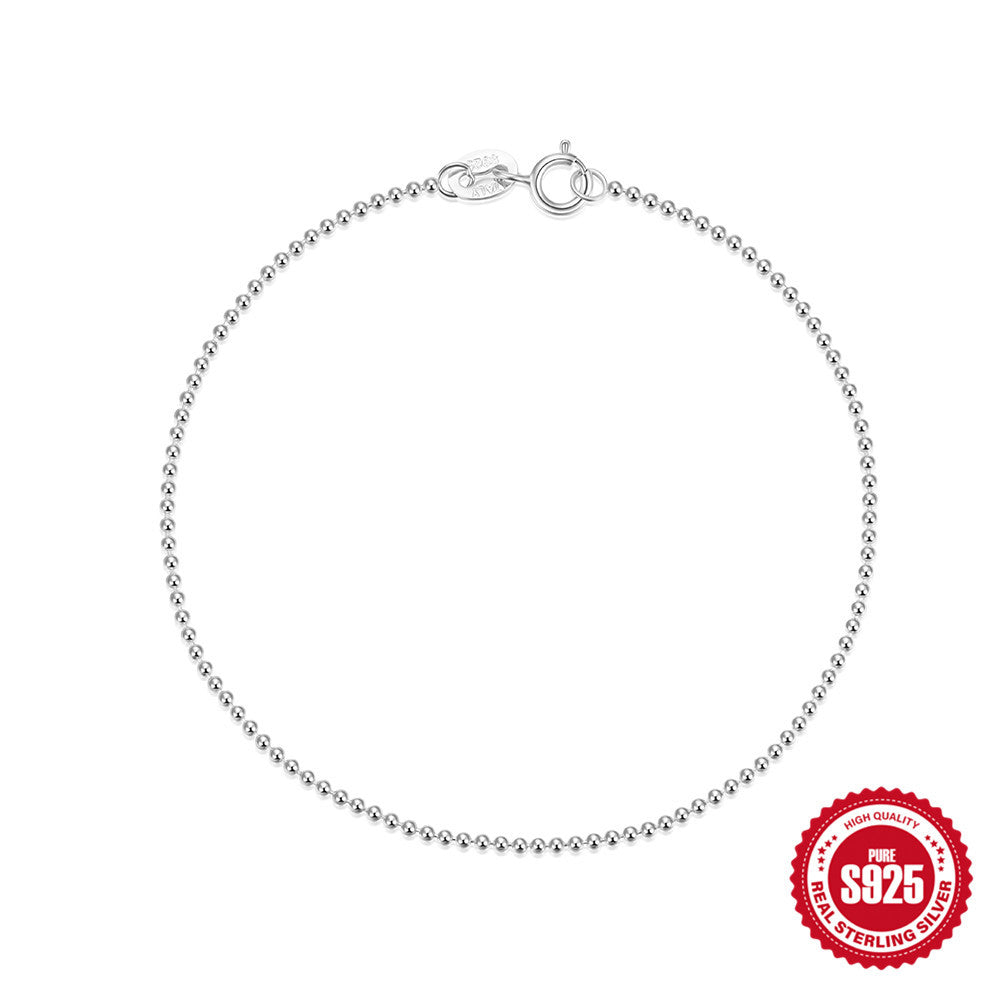 Women's Sterling Sier Base Round Beads Gold-plated Bracelets