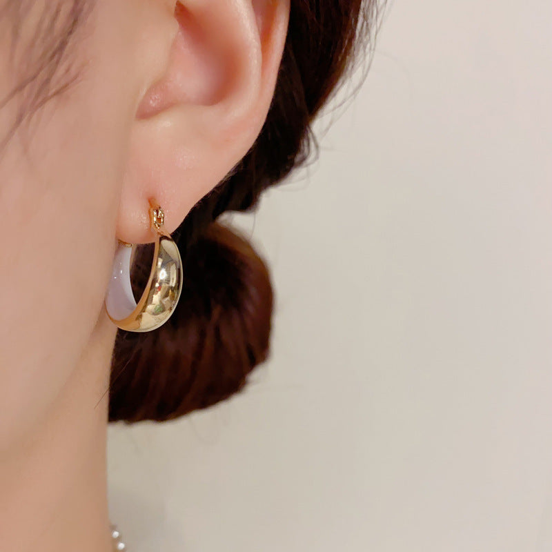 Fashion Simple Retro Round Drip Clip Temperament Entry Lux Ear Buckle