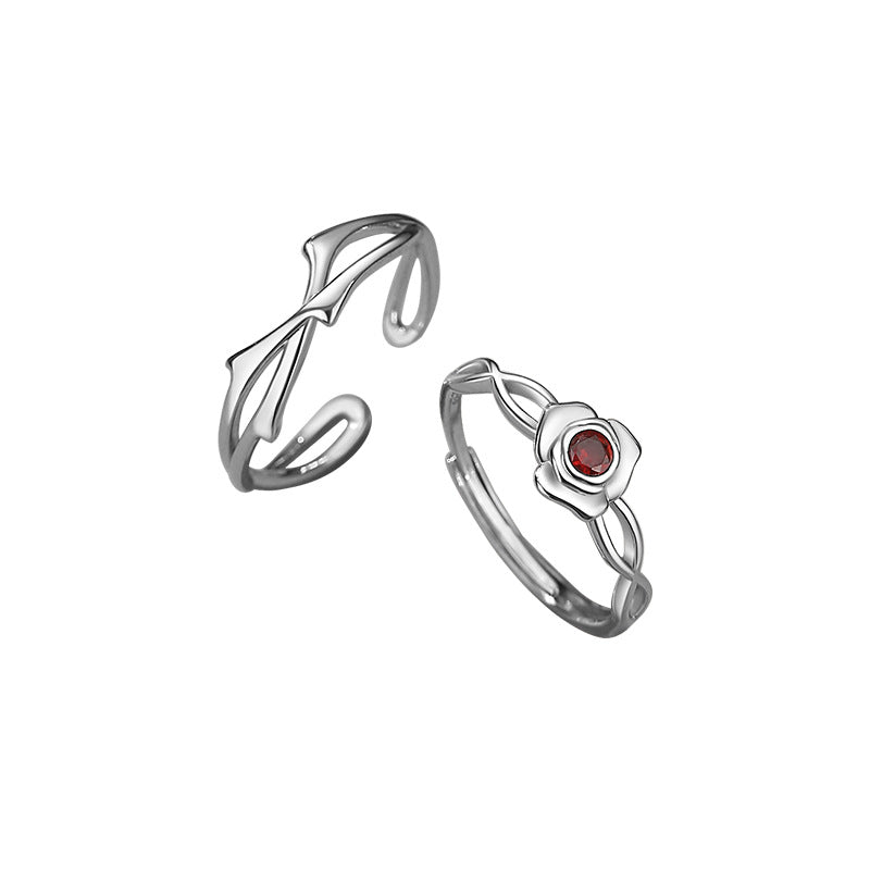 Women's & Men's & Thorn And Rose Sier Couple Rings