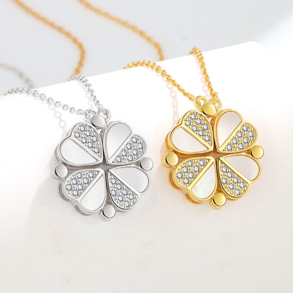 Broadcast Ornament Gold-plated Four-leaf Clover Female Necklaces