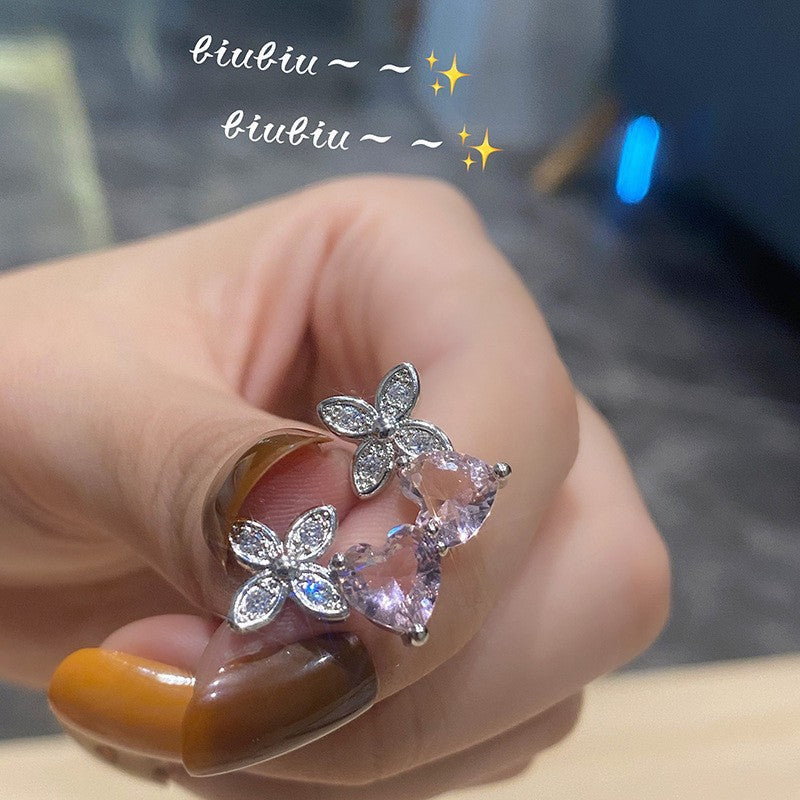 Offene, verstellbare Damenringe mit birnenförmigem eingelegtem Zirkon für Damen