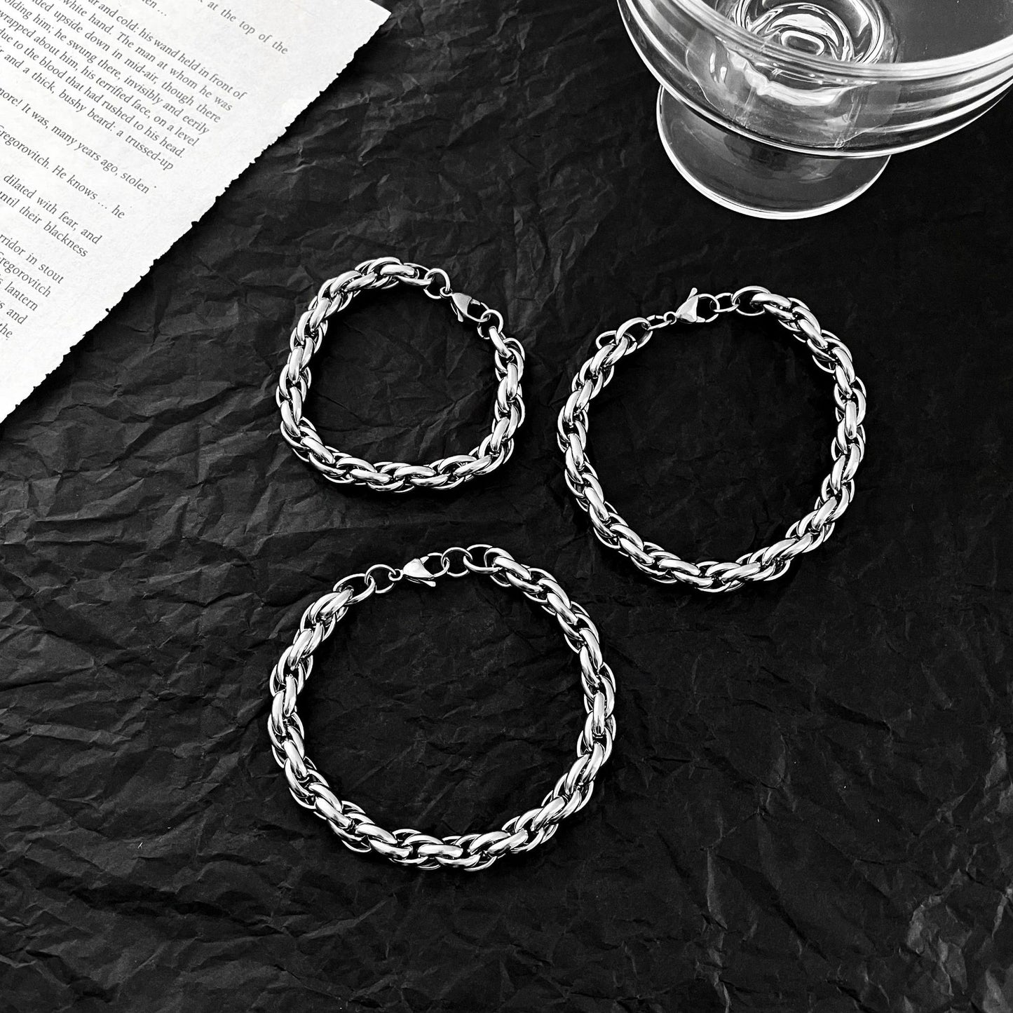 Damen & Herren & Retro handgefertigte gewebte Twisted Hip Hop Twin Accessoires Simplicity Armbänder