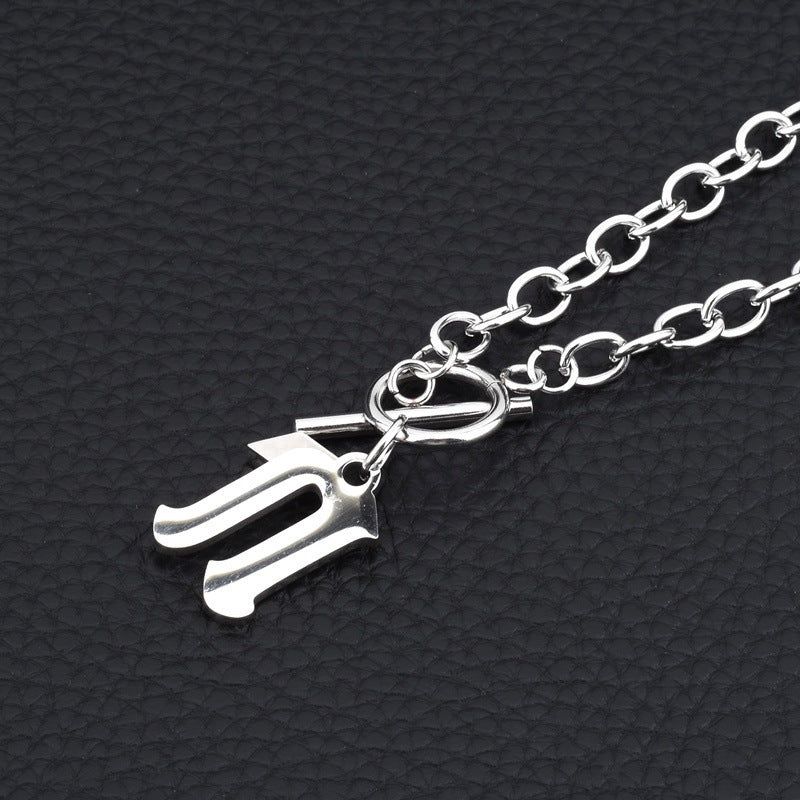 Chaîne de clavicule pendentif anglais colliers en acier titane