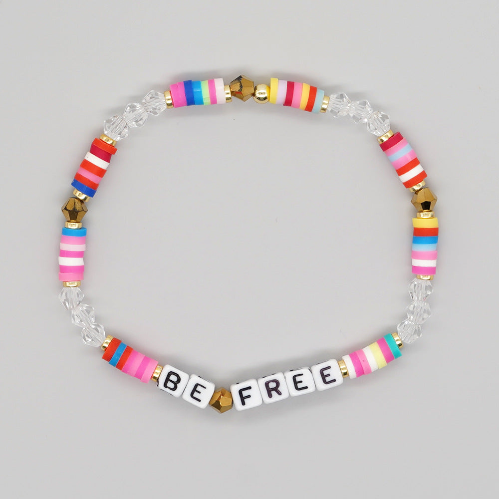 Perlen bunte Polymer Clay Kristall handgefertigte Armbänder