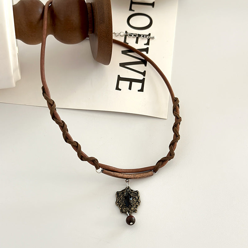 Colliers de conception de niche de coeur d'enroulement de denim de personnalité