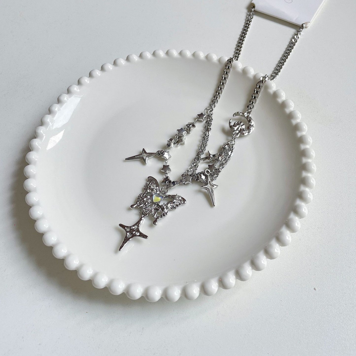 Colliers de chaîne de clavicule à couture de pampilles de papillon cool