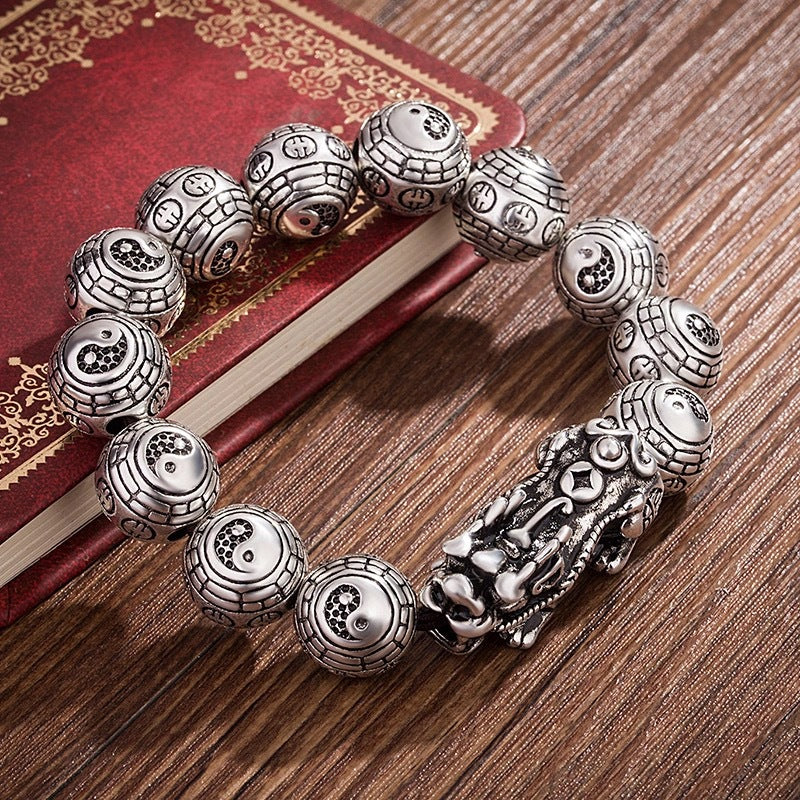 Damen- und Herren-Rosenkranz-Armbänder aus thailändischem Silber