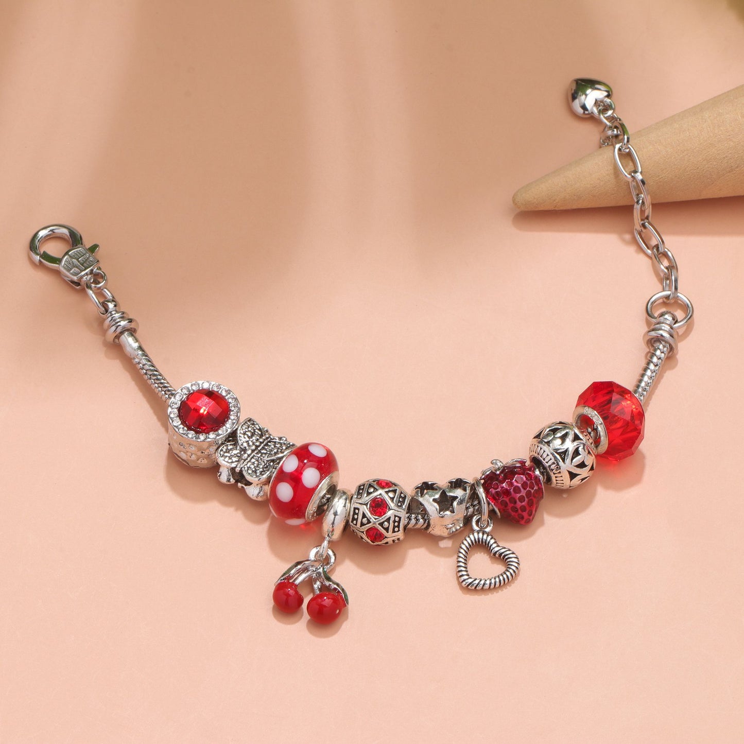 Butterfly Cherry Beaded Sweet Light Luxury Spot Drill Bracelets