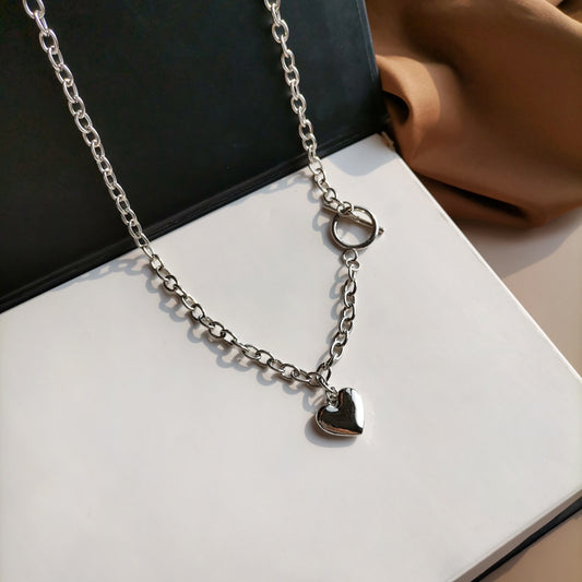 Pendentif en forme de coeur en métal, colliers créatifs et simples à la mode