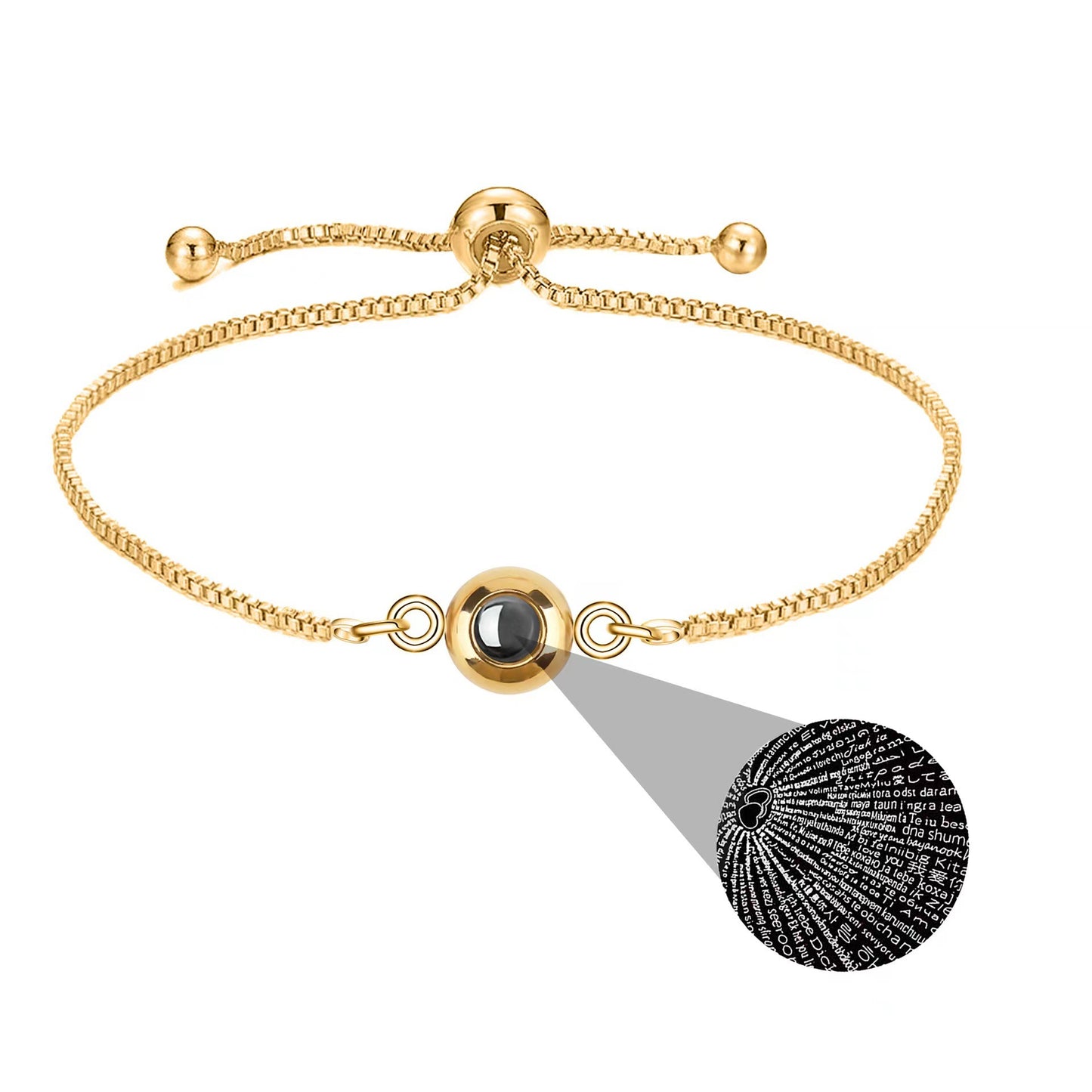 Damen & Herren & Projection Stone Languages Love You Armbänder