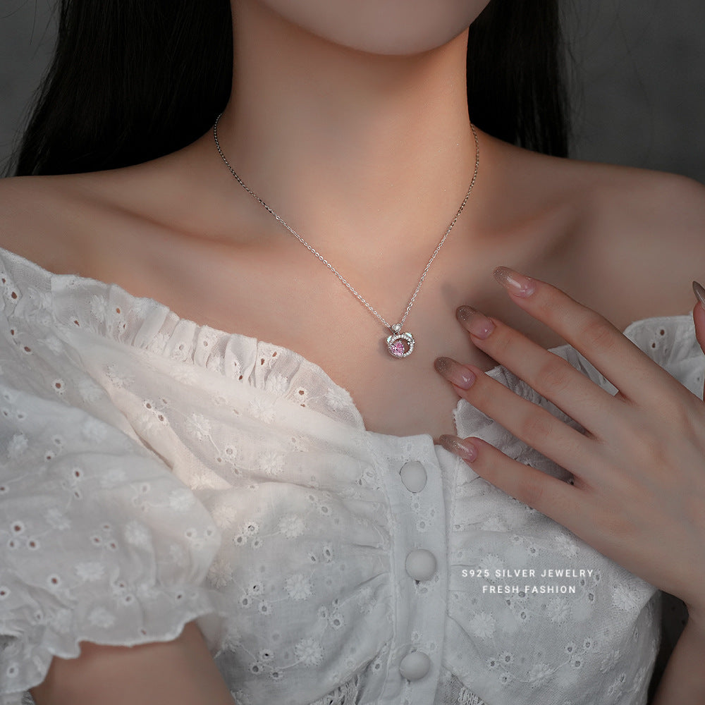 Colliers en argent Sterling pour femmes, Design avancé en Zircon coloré