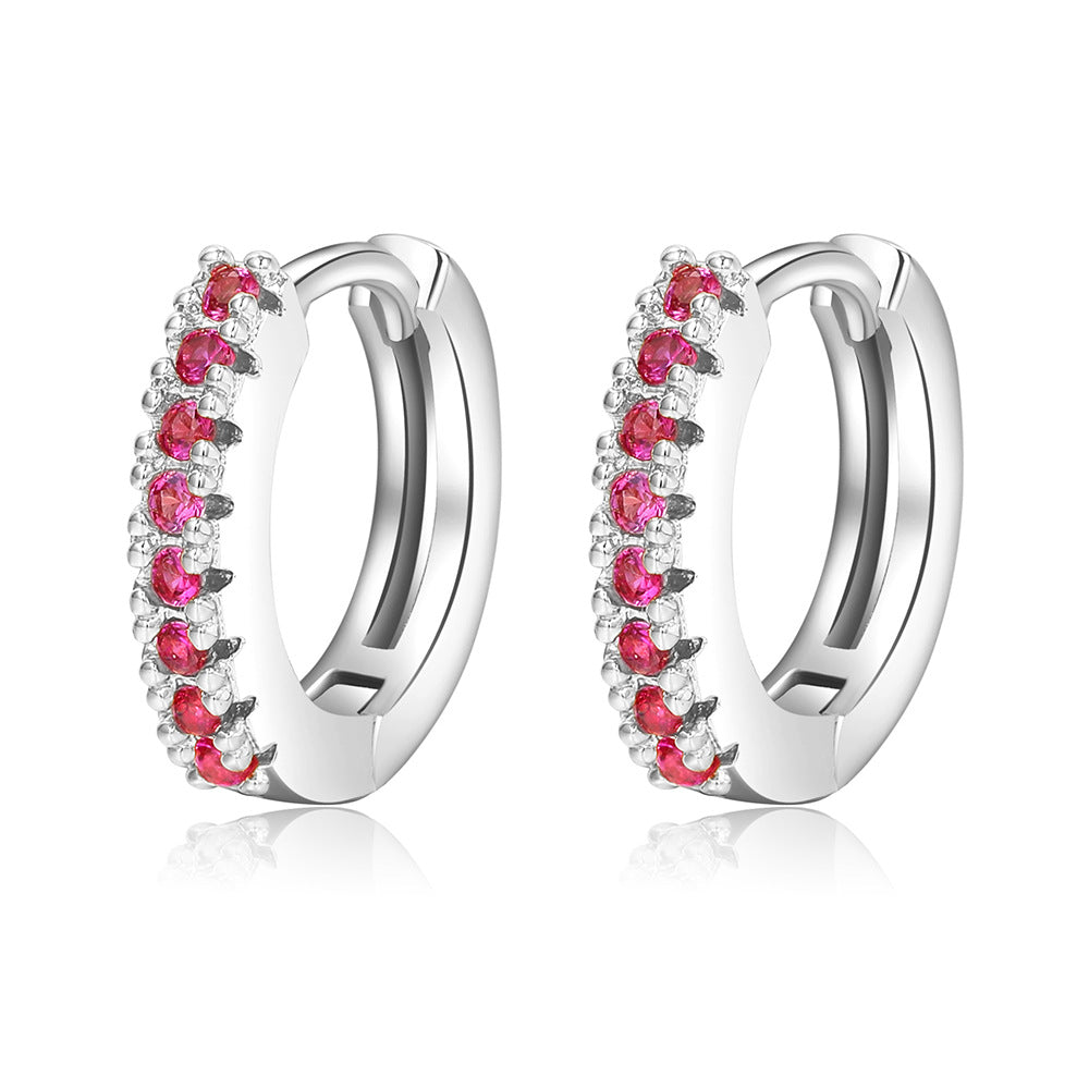 Color Zircon Geometric Ear Simple Graceful Earrings