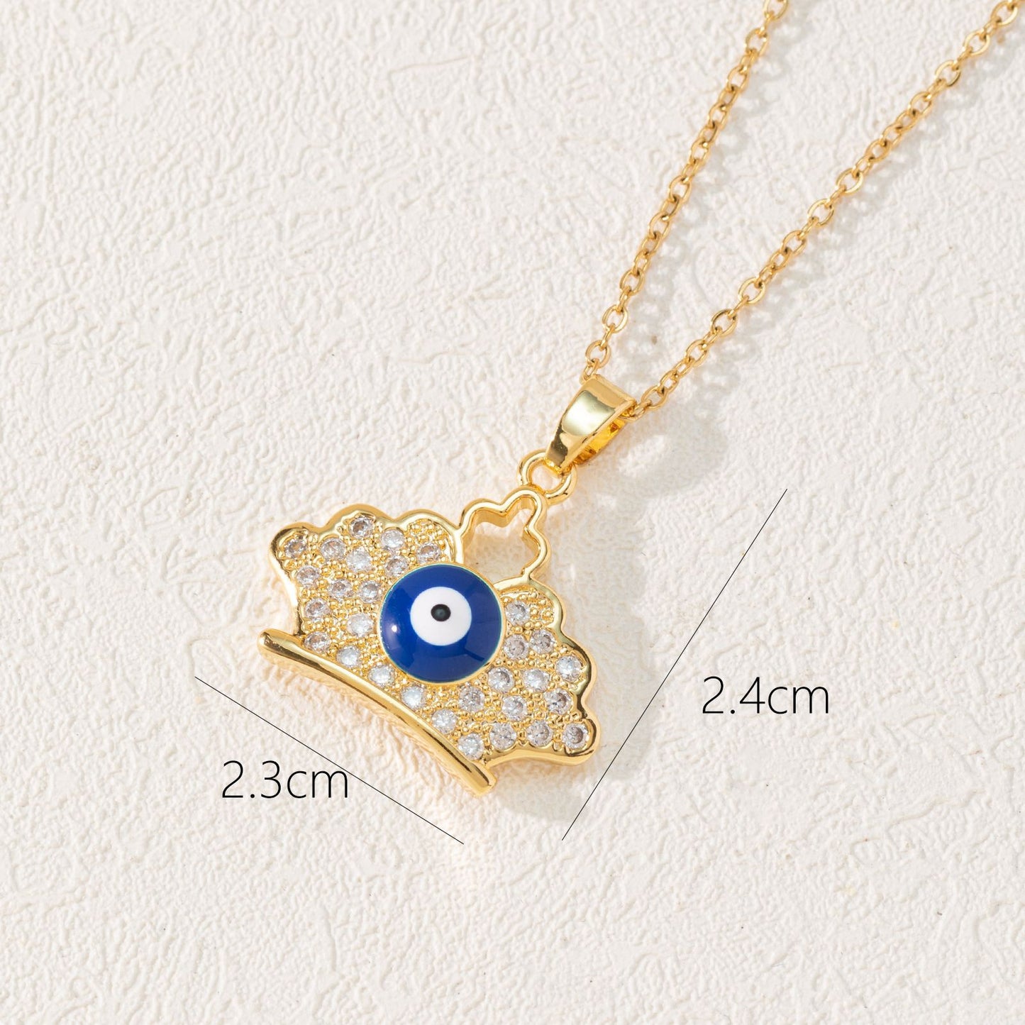 Style Fashion Dripping Zircon Eye Pendant Necklaces