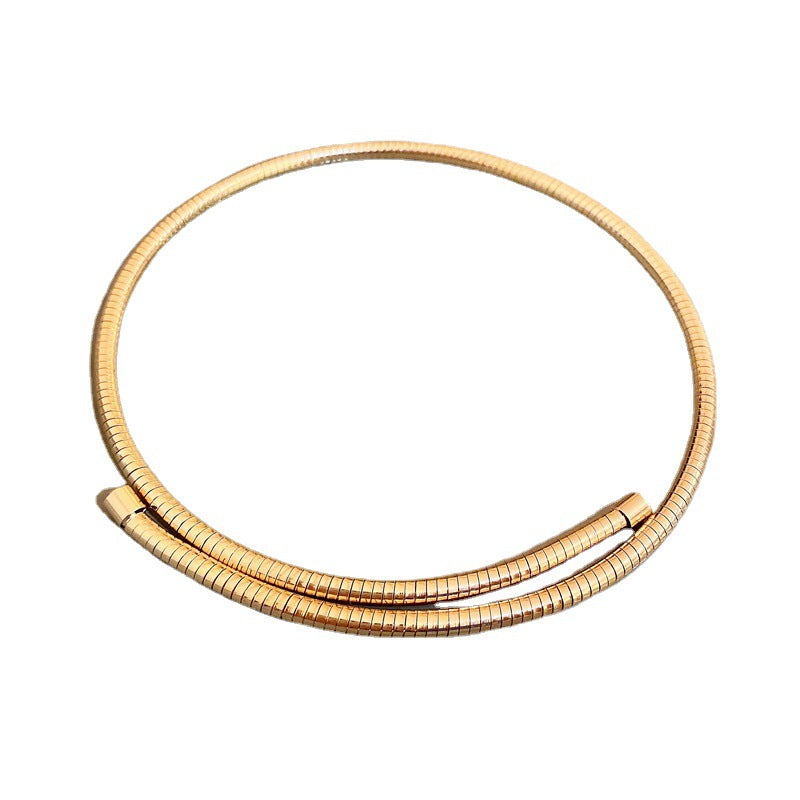 Women's Profile Fashion Elastic Snake Chain Collar Necklaces