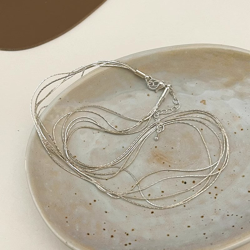Sister Elegant Silber Wave Light Feine Halsketten
